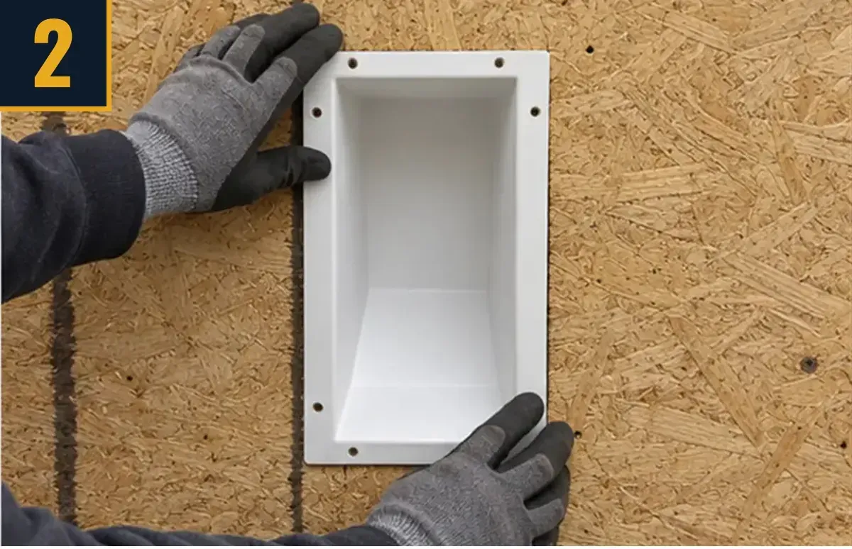 Setting the Lineset Box into the rough opening