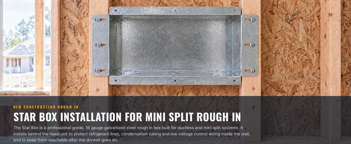 Star Box installation for mini split rough-in