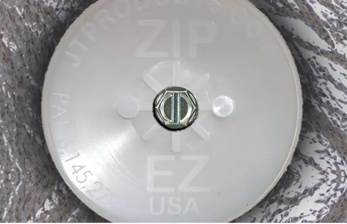 Zip-Ez disc seated on insulation